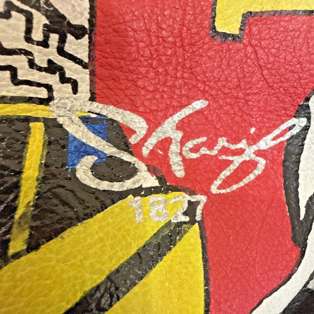 Sharif Artistic Expressions Hand Painted Genuine Leather Handbag Purse NYC Scape - Picture 4 of 12